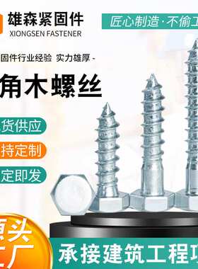 DIN571外六角头木螺丝镀锌六角尖尾自攻丝六角自攻螺丝钉M681012