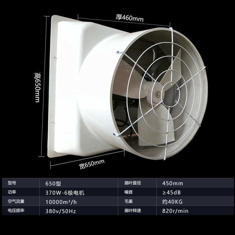 玻璃钢风机650型小型壁挂式负压风机排风换气扇轴流离心工业风扇
