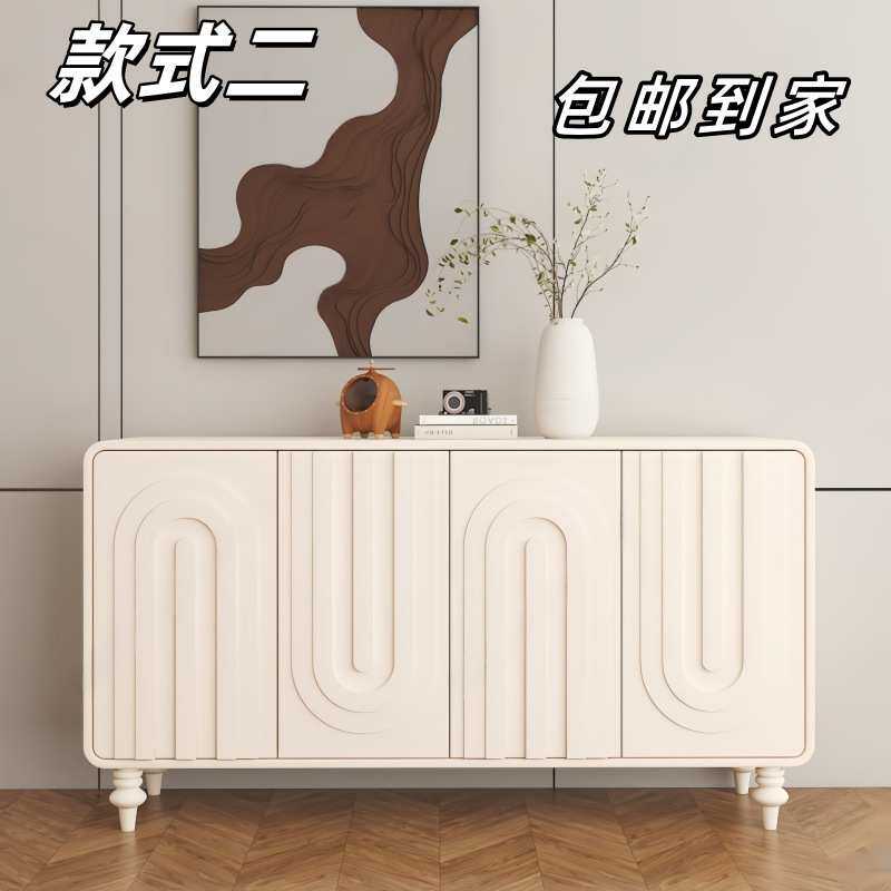 法式奶油风餐边柜入户玄关柜轻奢客餐厅边柜简约现代储物收纳柜
