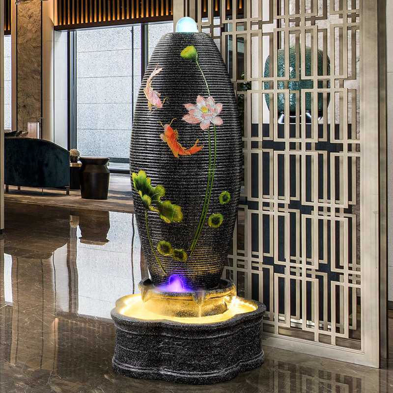 现货欧式流水喷泉风水轮室内客厅办公室风水球装饰水景观落地摆件
