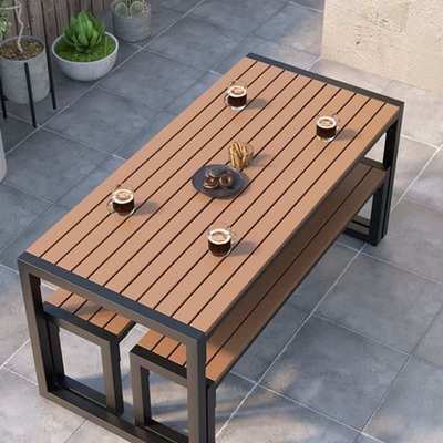 户外桌椅庭院组合咖啡厅室外露天阳台花园露台休闲长条啤酒餐桌椅