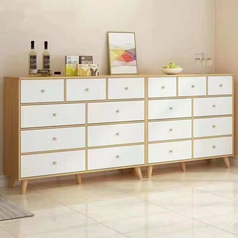 【DIMU】五斗柜子储物柜实木腿卧室斗柜大容量美甲展示柜甲油抽屉