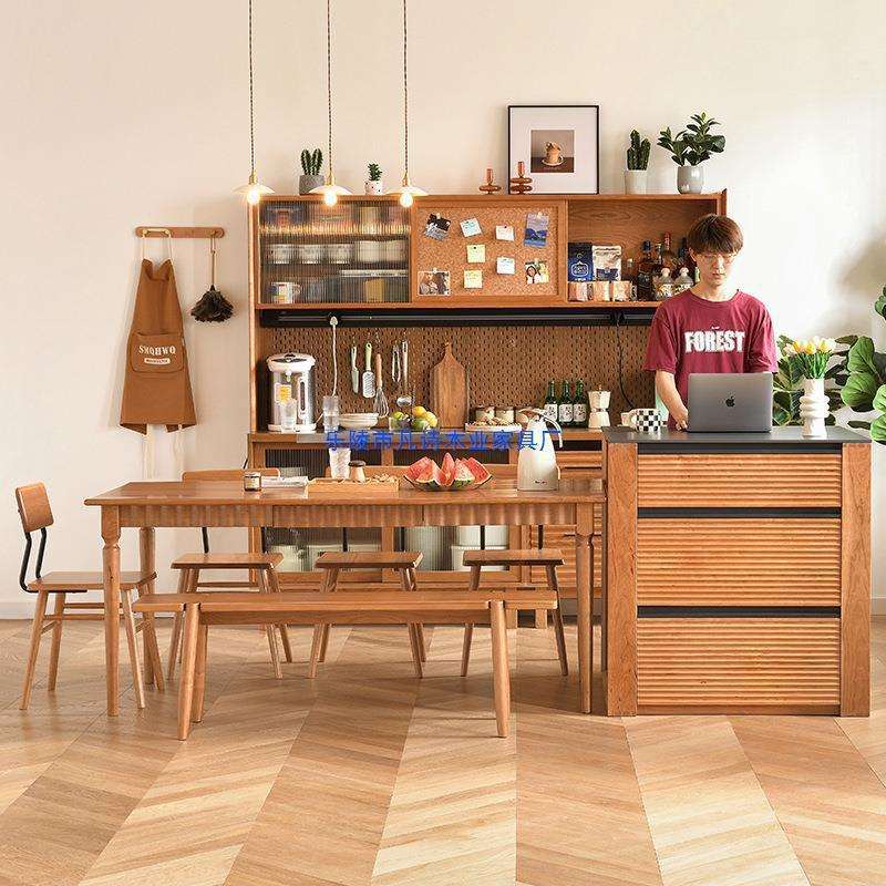 厨房小流水台餐厅岩板开放式中岛台法式悬浮感岛台轻奢大理石餐桌