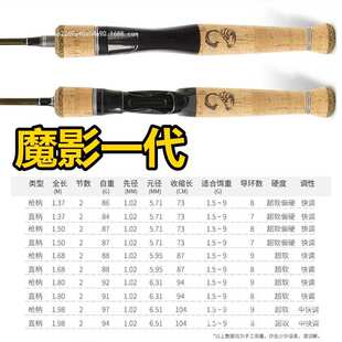 弹射四代黑豹路亚竿三代微物马口魔影一代BT竿鳟鱼猎魔人二代