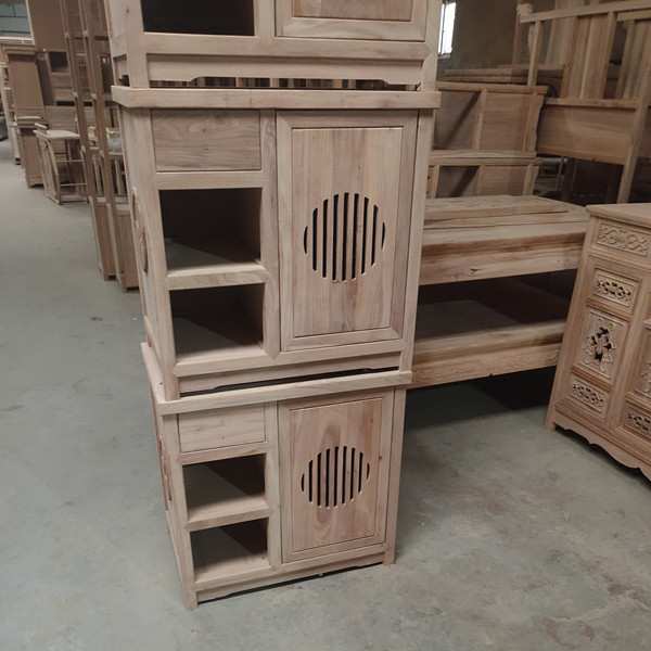 茶台白茬北方榆木茶水柜简约茶车新中式移动茶几烧水台小茶桌