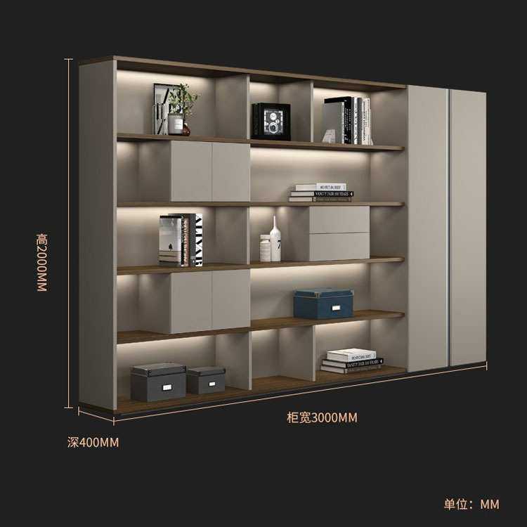 厦门办公文件柜木质储物柜落地资料柜档案柜带灯门收纳柜办公室柜