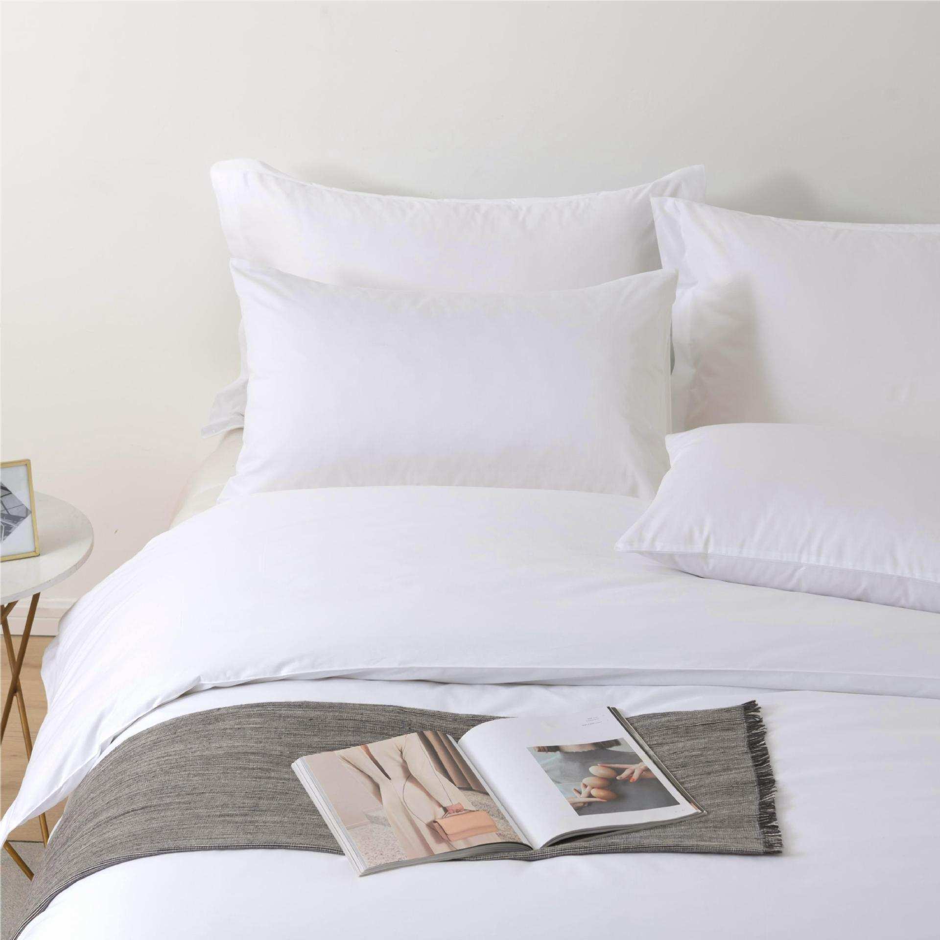 酒店布草四件套80支纯棉贡缎套件白色床单五星级酒店民宿床上用品