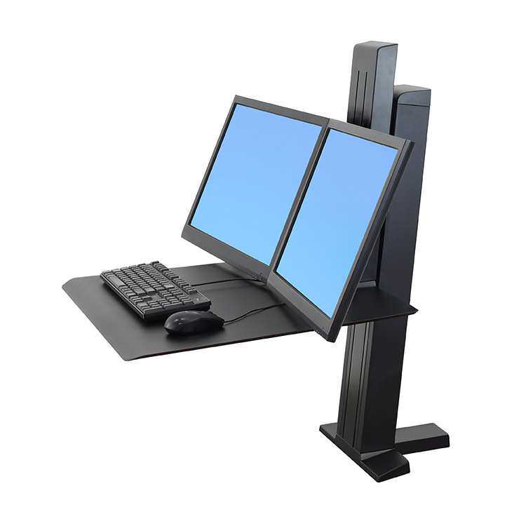 Ergotron爱格升33-407-085双显示器升降支架台面可调节办公电脑桌