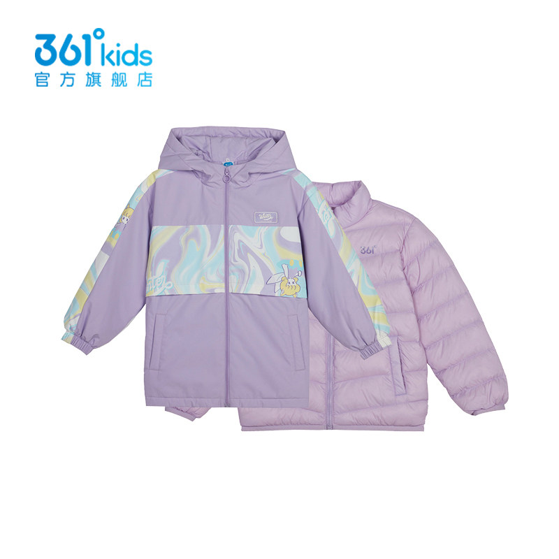 361童装女童羽绒服上衣两件套