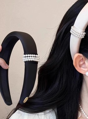 【下单立减50】黑色珠珠发箍女2025新款高级感洋气PX