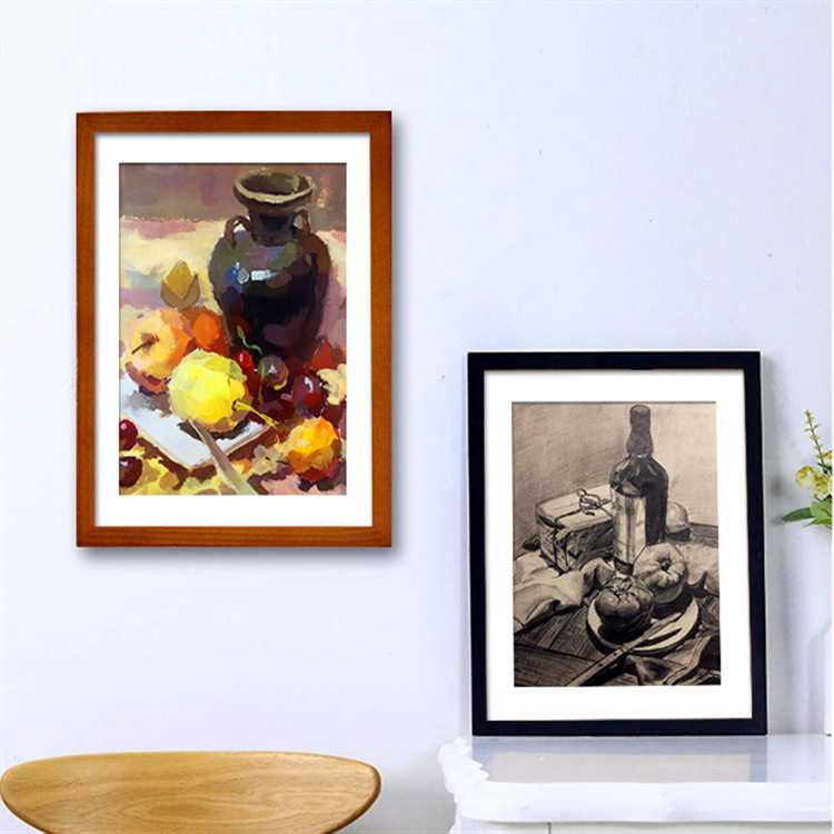 厂家 画室木质相框字画框4开 8卡纸装裱相框 A4 A3执照框 海报