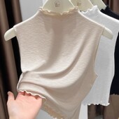 轻薄软糯针织毛衣内搭假领子百搭高档女叠穿背心半高领打底衫 秋冬