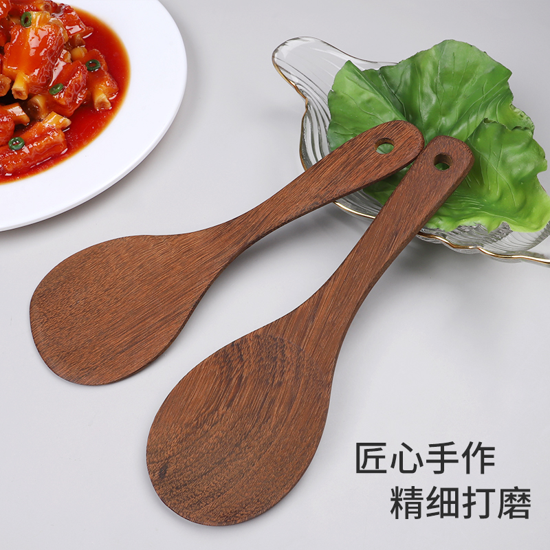 鸡翅木锅铲家用不粘锅专用无漆长柄实木锅铲套装耐高温炒菜铲木铲