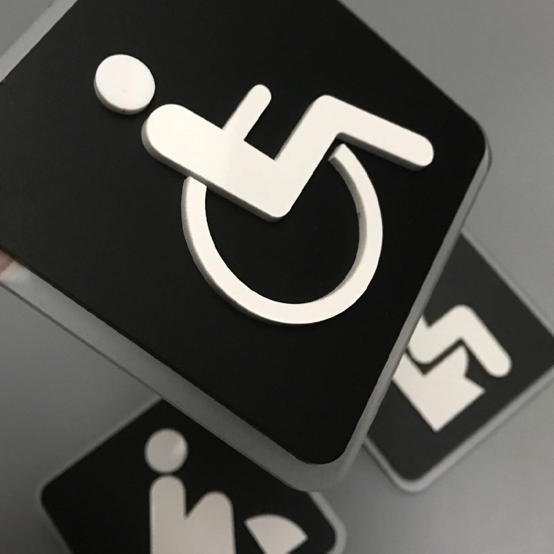 洗手间门贴蹲便坐便WC无障碍卫生间厕所小便工具间标识提示牌定做