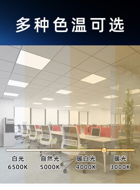 0~10V调光60X60集成吊顶led灯600X600平板灯亮度可调节4000K5000K