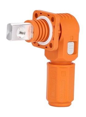 单芯200A动力储能接线柱连接器HVCN系列橙色穿墙式锂电池光伏插座