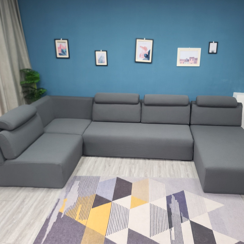 加厚弹力沙发坐垫套海绵笠子靠枕套靠头抱枕套定做贵妃组合全包罩