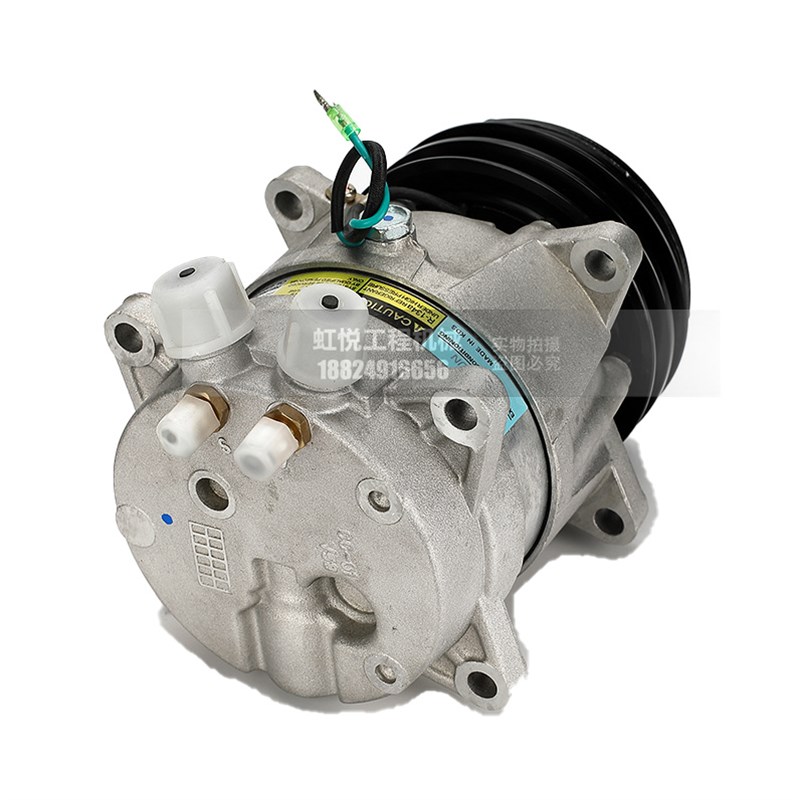 挖掘机玉柴YC50 60 85 135 230-8 空调压缩机 冷气泵 空调泵配件