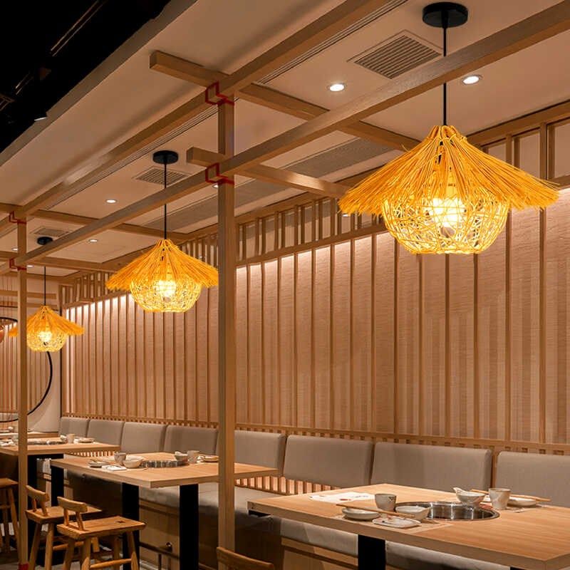 日式田园风草帽灯罩创意竹艺饭店吧台民宿藤艺灯禅意茶室竹编吊灯,家装灯饰光源,酒店/宴会厅/餐饮吊灯,淘宝优惠券,粉丝福利购,淘宝优惠卷