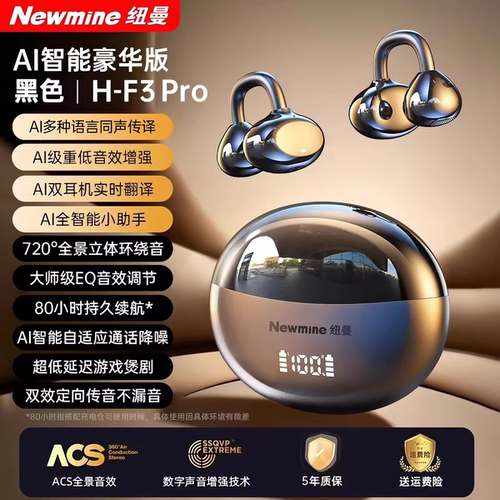 纽曼H-F3ProAI翻译耳夹式耳机
