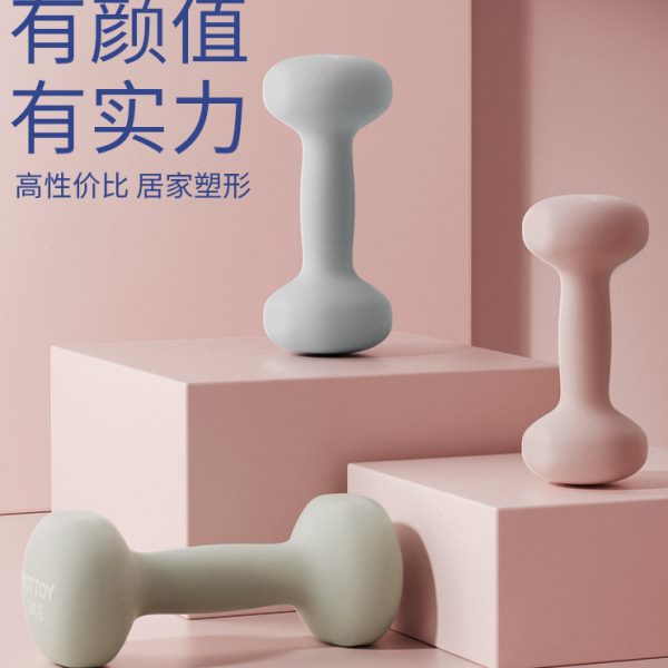 亚铃练臂肌初学者铁健身小哑铃器材哑铃女士家用量实心浸塑力训练