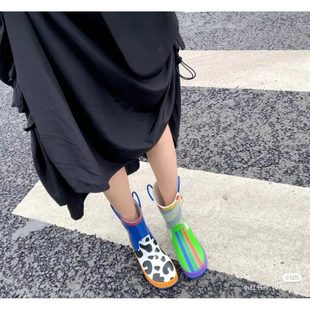 小雨鞋 防滑卡通儿童橡胶巴斯光年鸳鸯红 网红女款 雨靴书ins风水鞋