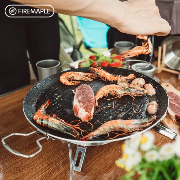 火枫户外百味煎烤盘露营烧烤盘不粘涂层卡式炉家用烤肉