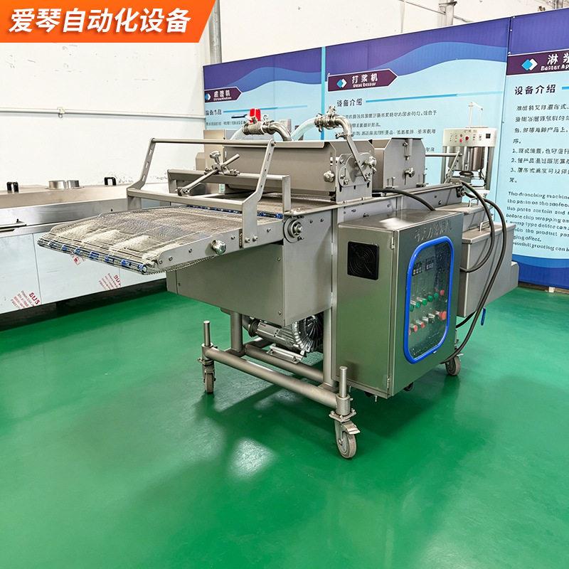 跨境奶油小方淋浆机西饼夹心面包泡芙底胚裹蛋液浓奶浆浸浆涂层机