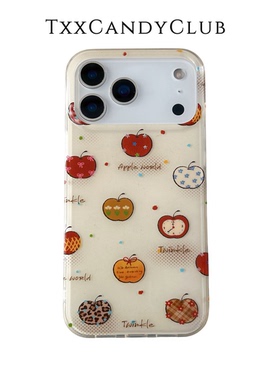 TXXC·韩风ins小众彩色苹果创意英文适用苹果17promax手机壳iphone16pro新款15女14pro带链条15pro双层防摔