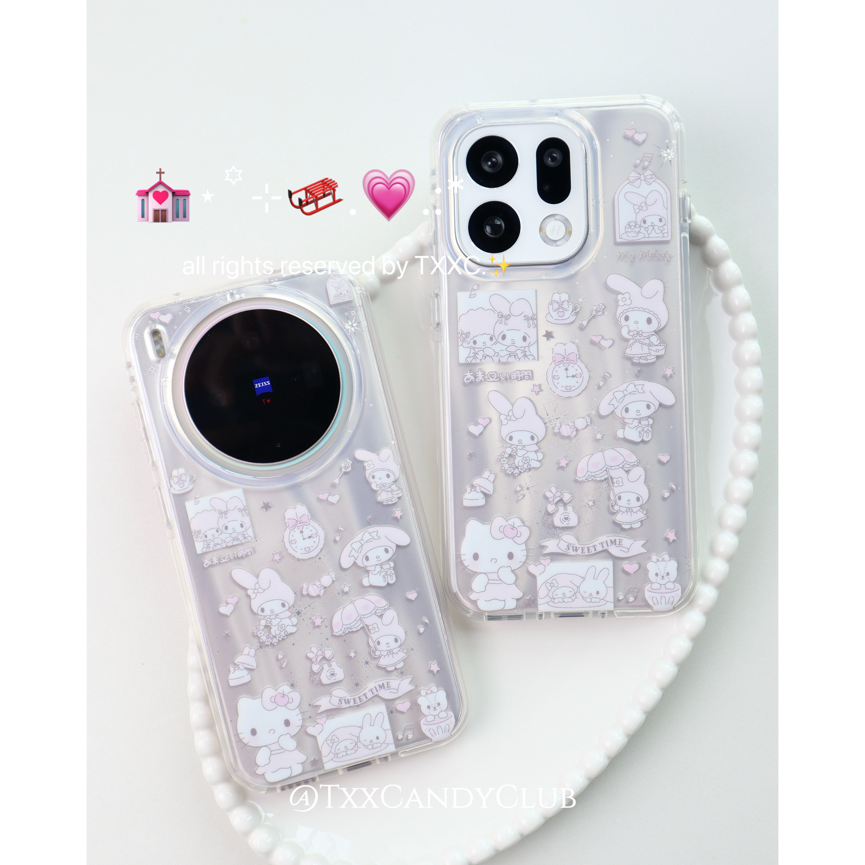 TXXC·美乐蒂kt猫镭射双层imd适用于vivo300/findx8/findx9手机壳亮面渐变小众可爱高级200双层手机壳