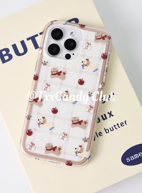 TXXC· 【ins风小猫小狗适】用iphone16promax手机壳侧边可拆卸二合一15Pro可爱14防摔13磨砂双层ins简约