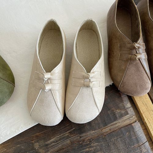 禅意纽扣中式国风单鞋浅口文艺y复古舒适软底凉鞋一脚蹬汉服鞋女