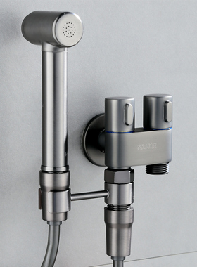 化妆室马桶伴侣冲洗喷枪铜增压龙A头枪灰色厕所水箱阳台清洗小喷