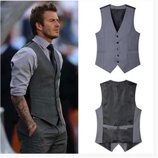 潮商务休闲大码 西装 韩版 春秋l背心修身 R西服马夹英伦风伴 马甲男士