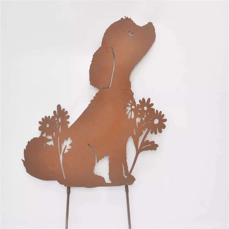 复古花园插件 欧式田园铁艺 小狗花插/墙饰两用高cm