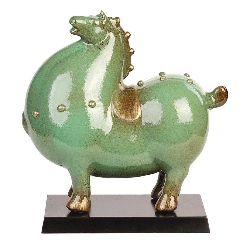 陶瓷绿马家居创意招财唐马客厅办公室桌面装饰工艺品礼品,家居饰品,装饰摆件,淘宝优惠券,粉丝福利购,淘宝优惠卷