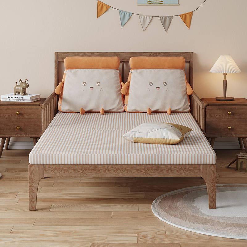 实木儿童床带护栏伸缩单人床一米二小户型拼接加宽折叠抽拉床