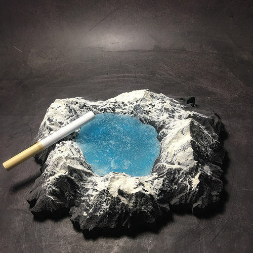 冬官手作 水泥石膏装饰烟灰缸雪山湖烟缸民宿茶室酒吧