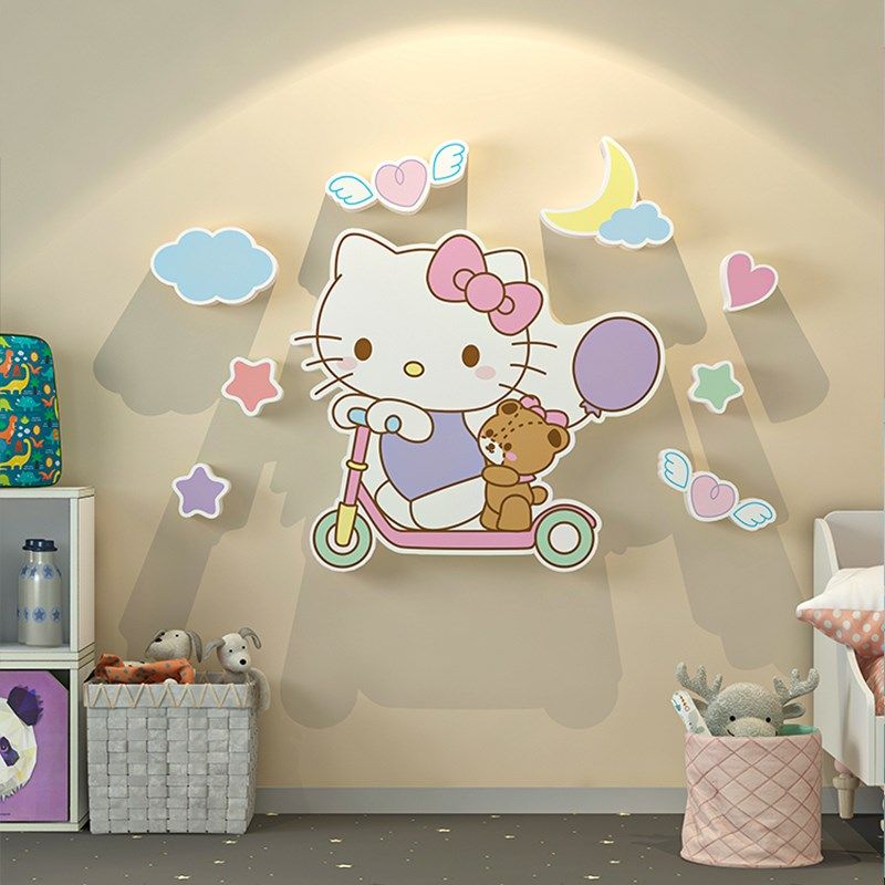 公女孩爱墙壁纸装饰遮丑墙面床头画大耳狗儿童房间氛围布置,家居饰品,软装墙贴,淘宝优惠券,粉丝福利购,淘宝优惠卷