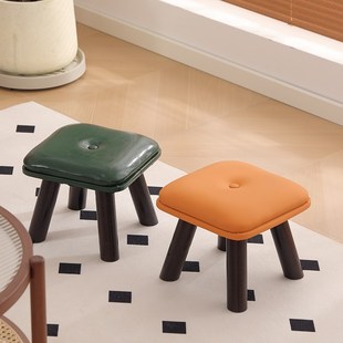 小家用矮凳沙发凳茶几凳客厅板凳门口换鞋凳猫爪皮质创意
