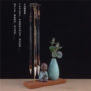 铜杆笔架毛笔挂学生墨碟创意挂毛笔的架子现代