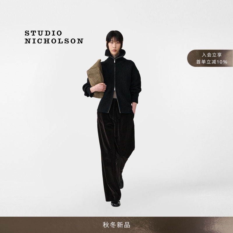 【秋冬新品】STUDIO NICHOLSON男女SANDOS罗纹拉链毛衣羊毛开衫图片