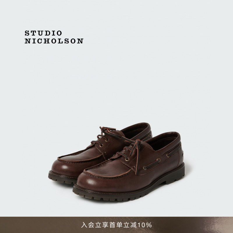 【春夏新品】STUDIO NICHOLSON男士GUSTON系带船鞋皮鞋图片
