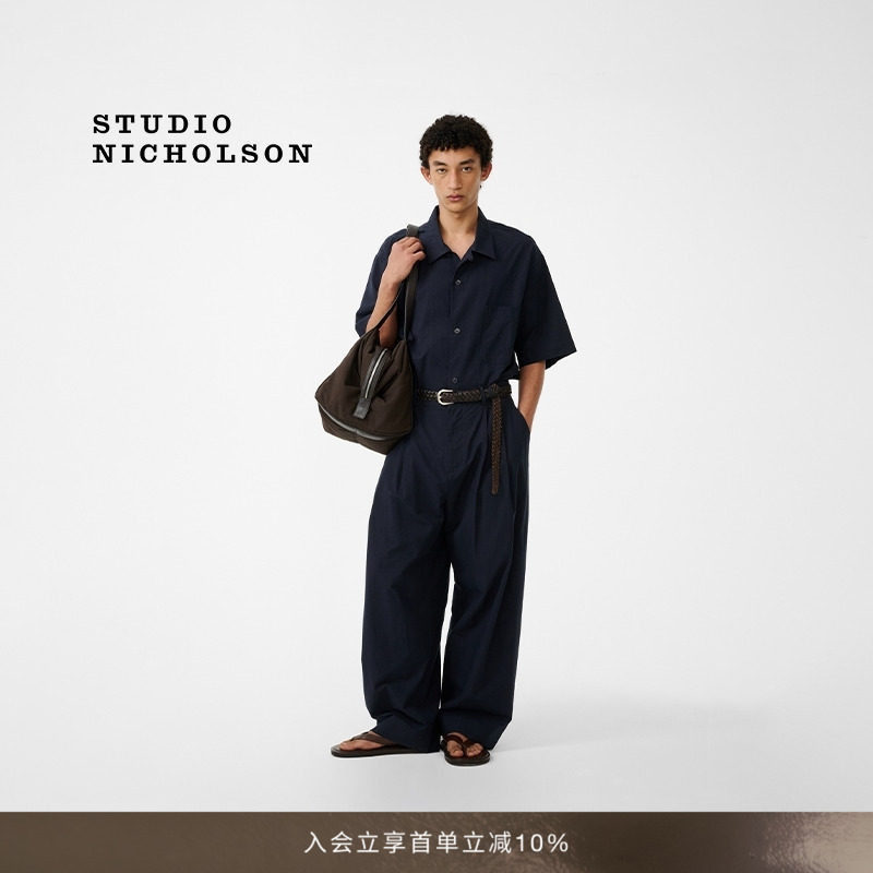 【春夏新品】STUDIO NICHOLSON男士AGIOS棉质短袖衬衫图片