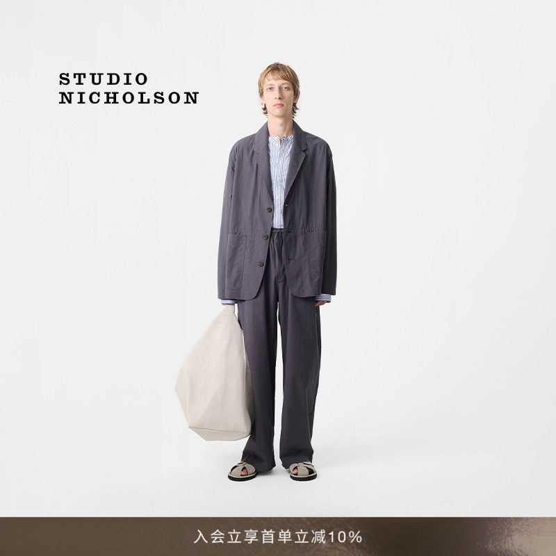 STUDIO NICHOLSON男士REALE休闲无内衬棉质西装外套图片