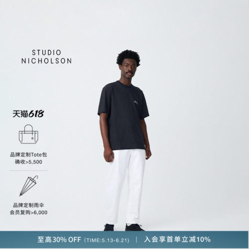 【奢享特惠】STUDIO NICHOLSON经典男士logo宽松MODULE BOXY T恤