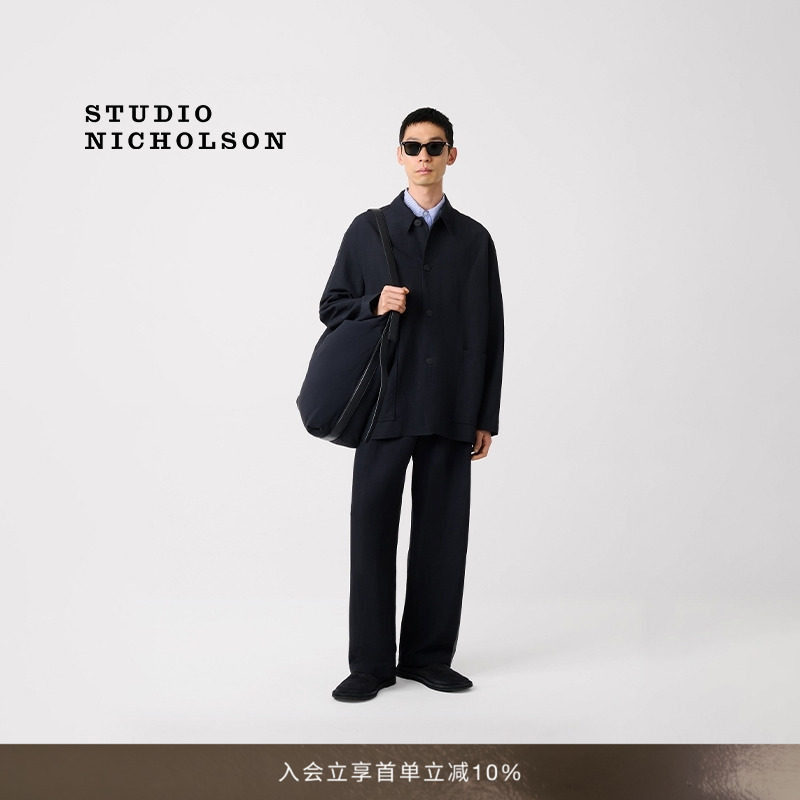 STUDIO NICHOLSON NOPI男士亚麻混纺衬衫式短外套图片
