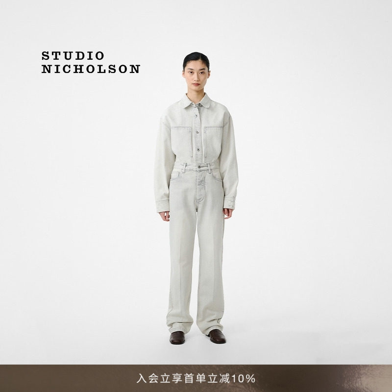 【春夏新品】STUDIO NICHOLSON女士PASO贴袋棉质牛仔衬衫外套图片