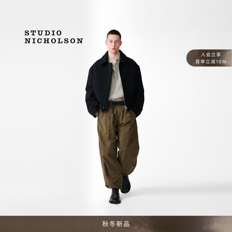 【秋冬新品】STUDIO NICHOLSON男士GREVAN短款拉链毛呢大衣夹克图片