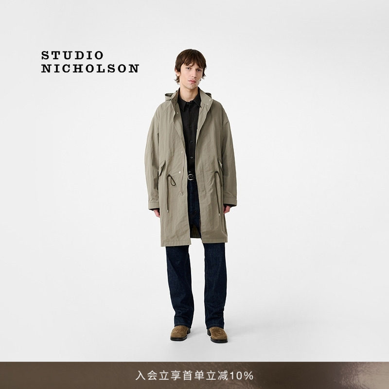 STUDIO NICHOLSON男士LOTUS派克大衣长风衣外套图片